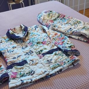 Green and Cream Puffer Jacket Lightweight and Stylish